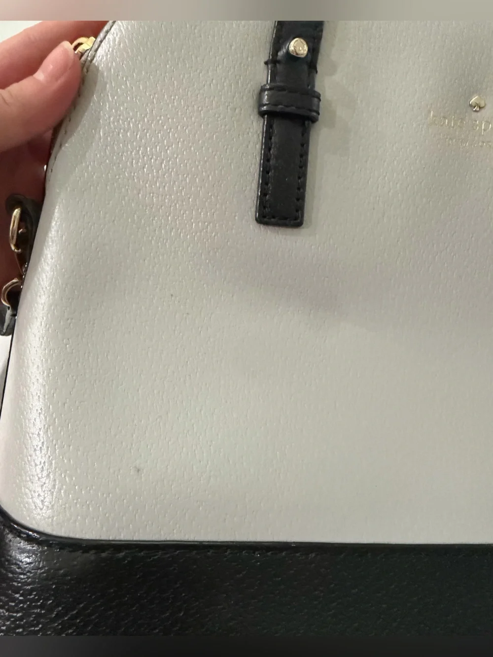 kate spade Gray and Black Dome Satchel with Crossbody Strap